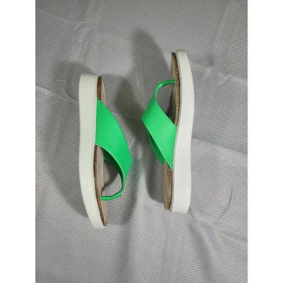 Ecco Women's Size 36 US 5  Green White Leather Thong Sandals Shoes (351) - Picture 5 of 9